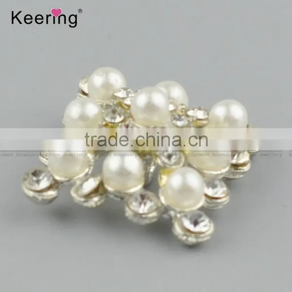Vogue Custom Square Pearl and Rhinestone Buttons for Garments WBK-1467 photo-3