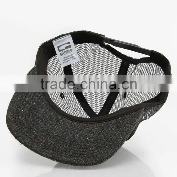 5 Panel Embroidery Patch Flat Brim Custom Cheap Trucker Cap photo-4