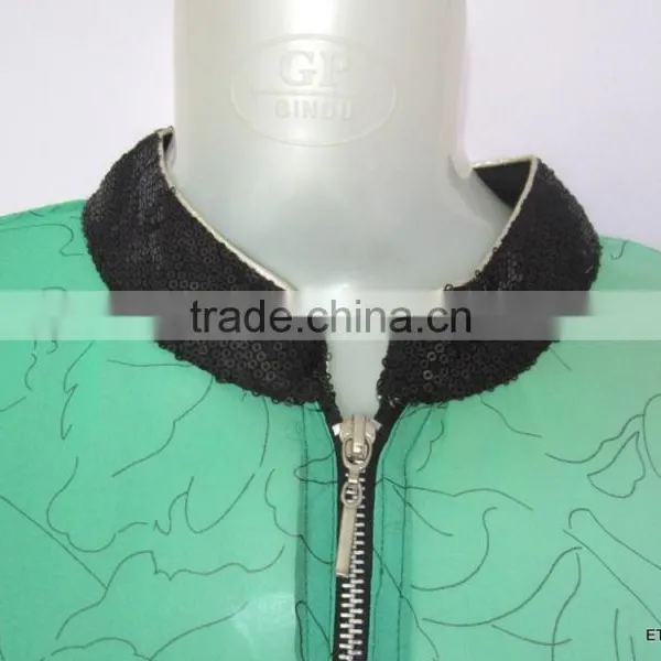 GREEN Georgette Shaded CAFTAN Kaftan Tunic Poncho Zip Cover up photo-4
