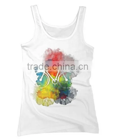China Custom Printing 100 Cotton Womens Tank Top Loose,wholesale High Visibility Tank Top photo-5
