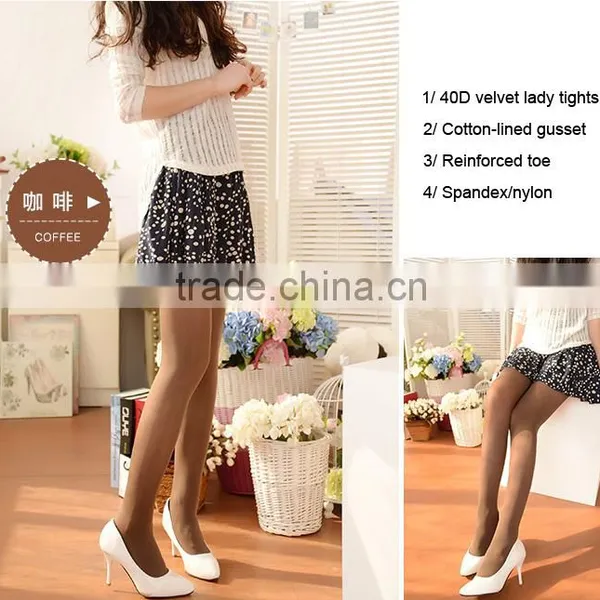 Latest Design High End Quality 40D Velvet Lady Tights With Cotton-lined Gusset photo-5