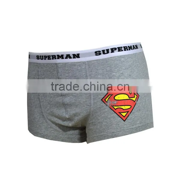 Superman Pattern Boxers Grey Solid Underwear for Male photo-2