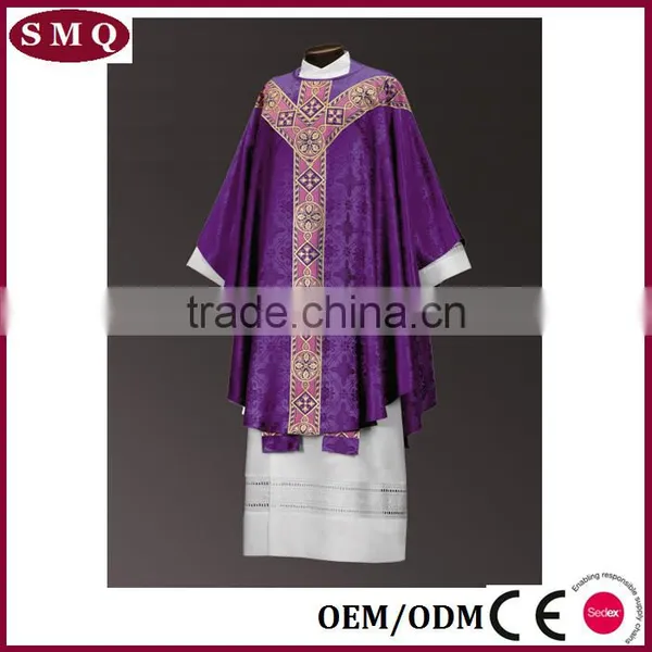 2017 Factory Supply Jacquard Costume Wholesale Purple Chasuble photo-2