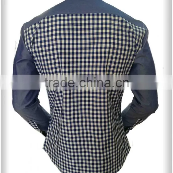 2017 Latest Design Men' Plaid Cotton Shirt With Contrast Color on Placket photo-5