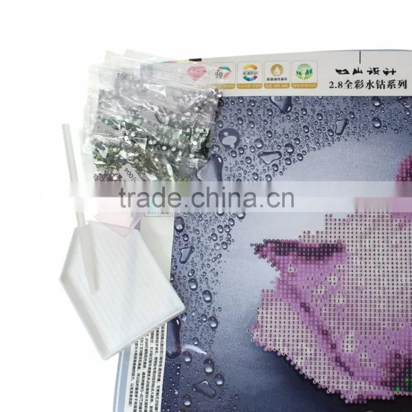 Handmade Purple Flower Pattern Embroidery Diamond &Rhinestone Painting DIY Kit Cross Stitch For Living Room photo-3