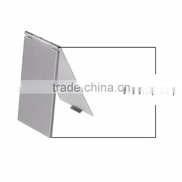 Cheap Wholesale Cosmetic Rectangle Foldable Silver Tone Make Up Pocket Mirror photo-3
