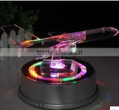 Noble Customized Made Crystal Aircraft Model for Led Base With Logo and Text Engraved Free photo-2