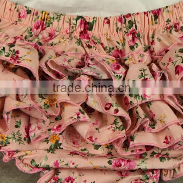 Infant Gtirls' Cotton Flower Straps Ruffles Bodysuit photo-5