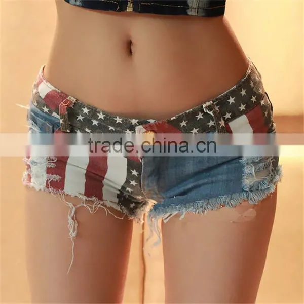 Fashion Flag Prints Women Jeans Summer Shorts photo-3