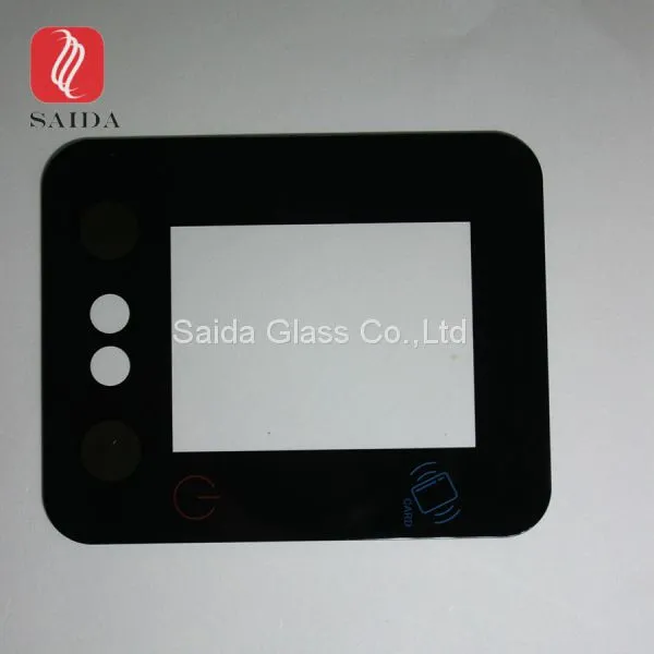 0.7mm Chemical Strengthened Cover Glass 4.3inch for Payment Terminal With Semi-transparent Black Color photo-5