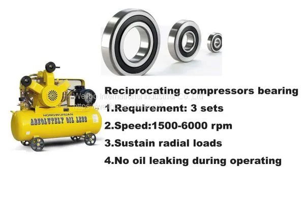 Reciprocating compressors bearing 6201 2RS C3 P5 HG101（-40~200℃）