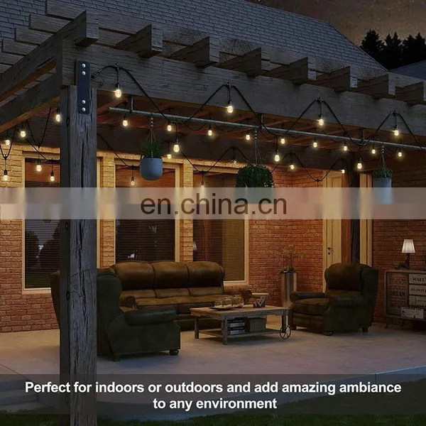 China Led String Lights S14 48ft 15sockets for Christmas Wedding Party Outdoor Indoor Decoration Fairy Light Waterproof photo-3
