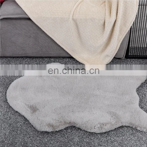 Big Large Customized Living Room Standard Mats Carpets White Faux Fur Sheepskin Area Rug photo-3