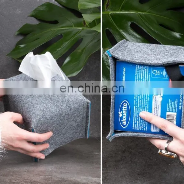 Factory Sell Simple Style Wool Felt Tissue Box Cover for Home Decor photo-7