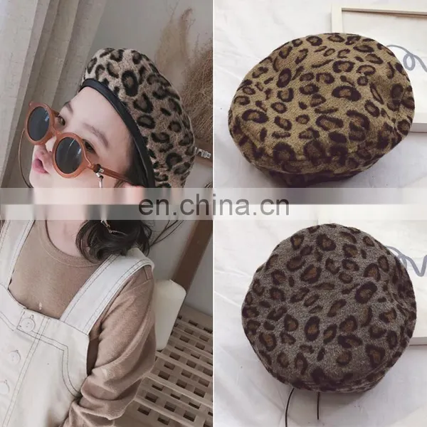 Autumn Winter Children Leopard Beret Hats Fashion All-match Baby Boys Girls Pumpkin Hats Kids photo-2