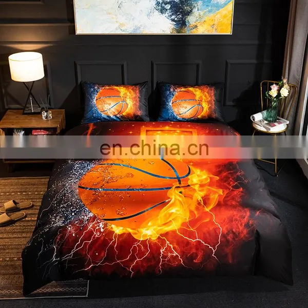 Wholesale Sports Ball 3d Printed Bedding Sheets Microfiber Duvet Cover Bed Sheet Set Bed Linen Pillowcases Bedding+set photo-3