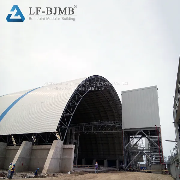 LF Galvanized Space Frame Coal Bunker Steel Structure Coal Storage Shed Building photo-3