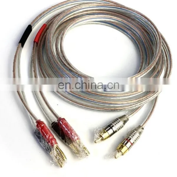 2.5mm Banana Head Audio Speaker Cable 3ft Audio Video Cables for Home Theater 2 Channel High Quality Stereo Wire AV Wires Cables