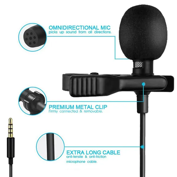Ultimate Lavalier Microphone for Bloggers and Vloggers Lapel Mic Clip-on Omnidirectional Condenser for Smartphones photo-5