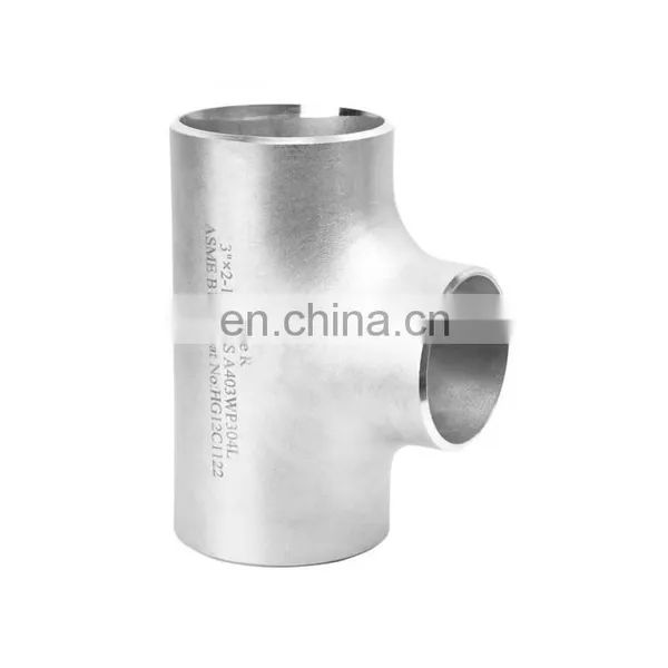 Black Butt Welding Pipe Fitting Tee Seamless Straight/Reducing Tee Black Beaded With Ribs Equal Tee For Structure Pipe photo-4