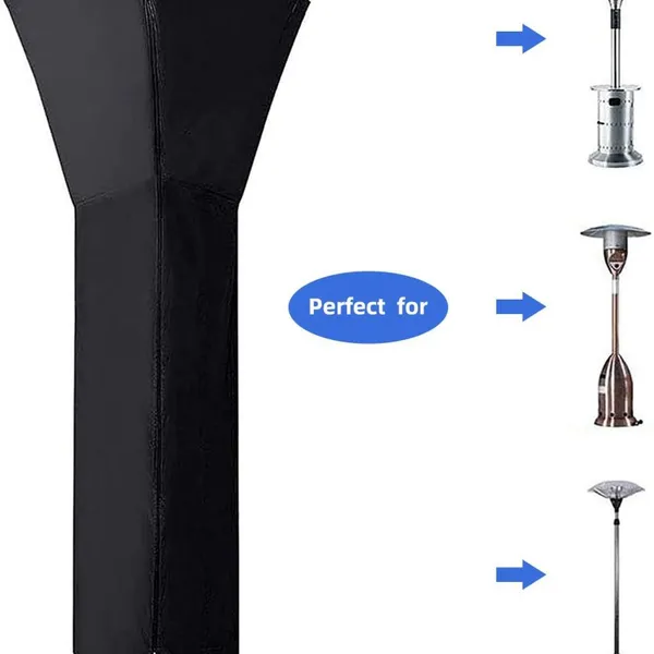 420D Patio Heater Cover Waterproof With Zipper, Outdoor Patio Propane Heater Cover for Any Season Large Size: 89”H x 33”Dx19”B Round Patio Heater Cover for Bad Weather photo-4