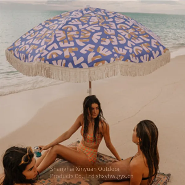 Garden Umbrellas Suitable for Beaches and Hotels. Lightweight Aluminum Alloy Beach Umbrellas, Sunshades With Cotton Tassels photo-3