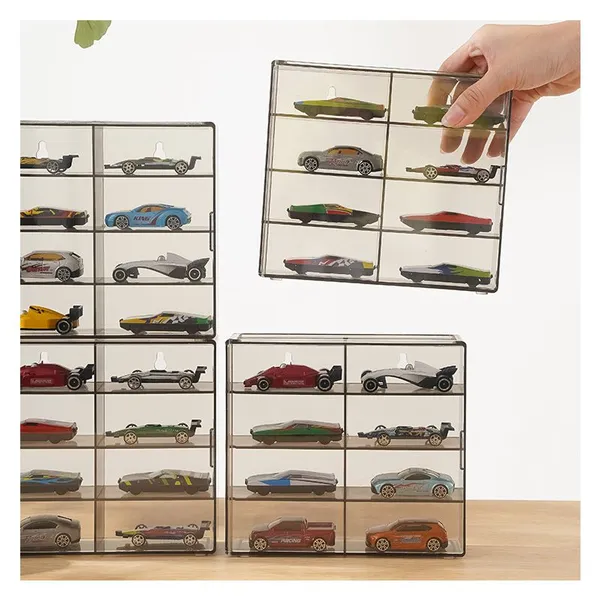 Hot Sell 1:64 Diecast Parking Spaces Sot Scene Model Car Storage Box Display Box 8 Grids 1:64 Display Case photo-1