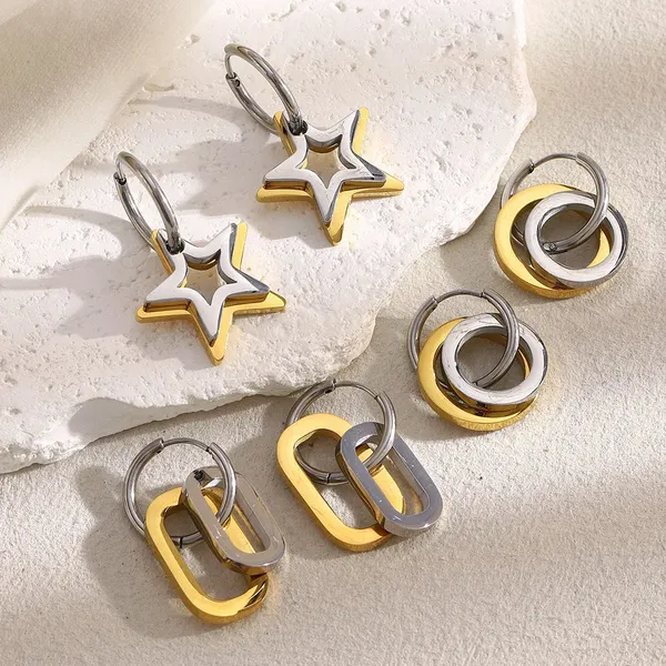 316L Stainless Steel Earrings Gold Plated Waterproof Skin-Friendly Bulk Wholesale for Resellers photo-3