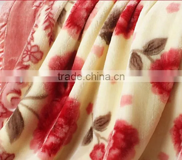 Made In China Winter Flower Plain Dyed Mink Blanket photo-3