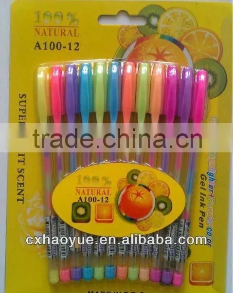 colorful BP plastic scented gel pen