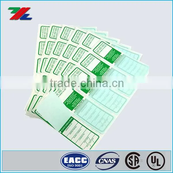 Heavy Duty Test Tags With an Over Laminated Security Flap / Self Lamination Test Tag With Unique Numbers