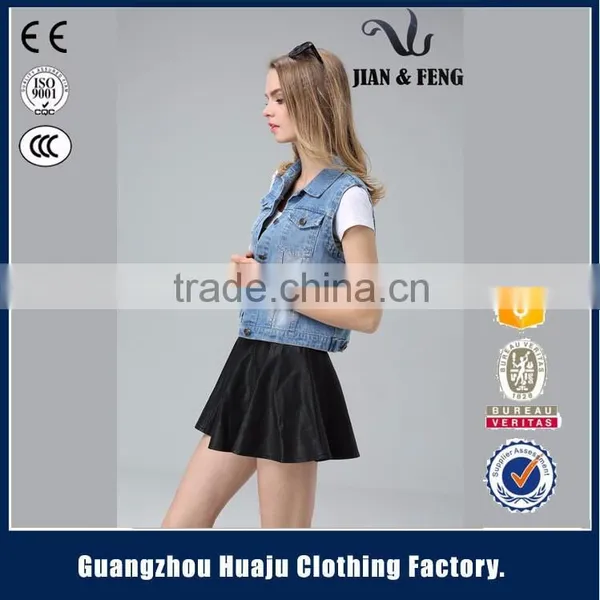 Russian Style Latest Motorcycle Jean Sleeveless Denim Vest Waistcoat For Men photo-5