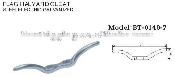 Steel Zinc Plated 67*12mm Flag Halyard Cleat in China Rigging Karabiner Manufacturer photo-4