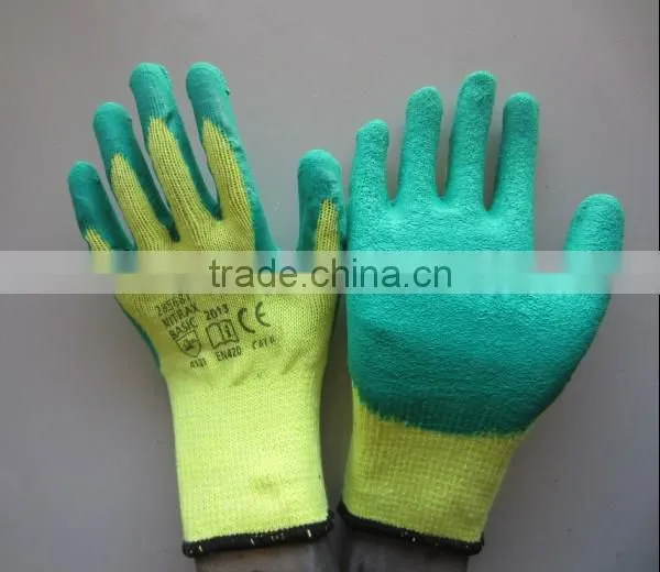 Half Latex Coated Yellow Cotton Glove photo-3