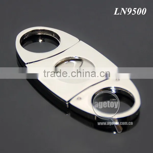 Pocket Portable Oval Cigar Scissors High Quality Silver Stainless Steel Double Blade Knife Super Sharp Metal Cigar Cutter photo-5