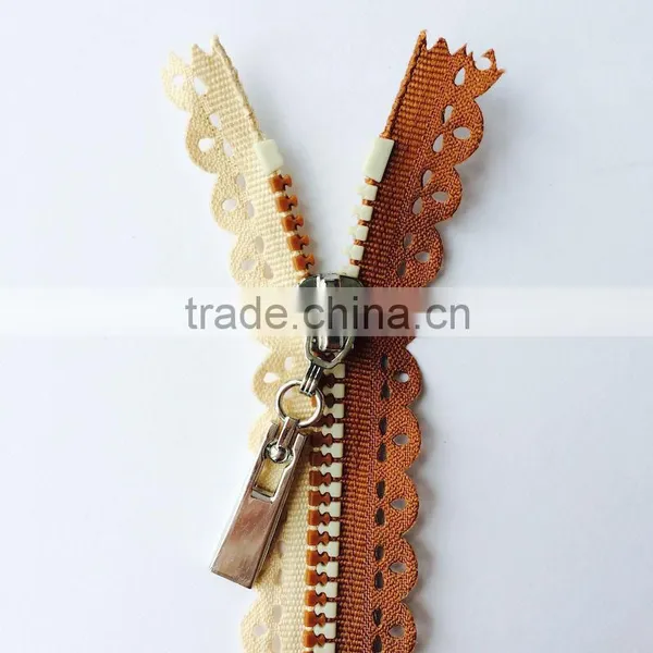 Lace Tape Nylon Plastic Metal Lace Zipper photo-2