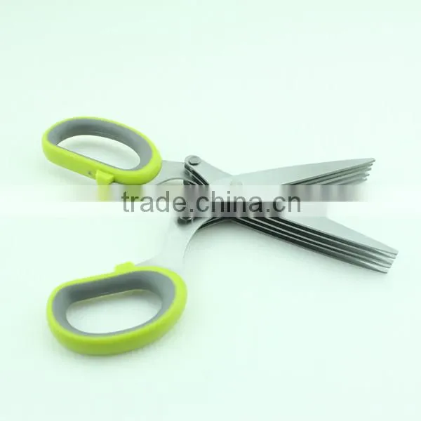 Stainless Steel 5 Blades Herb Shears With Cleaning Comb Cover photo-6