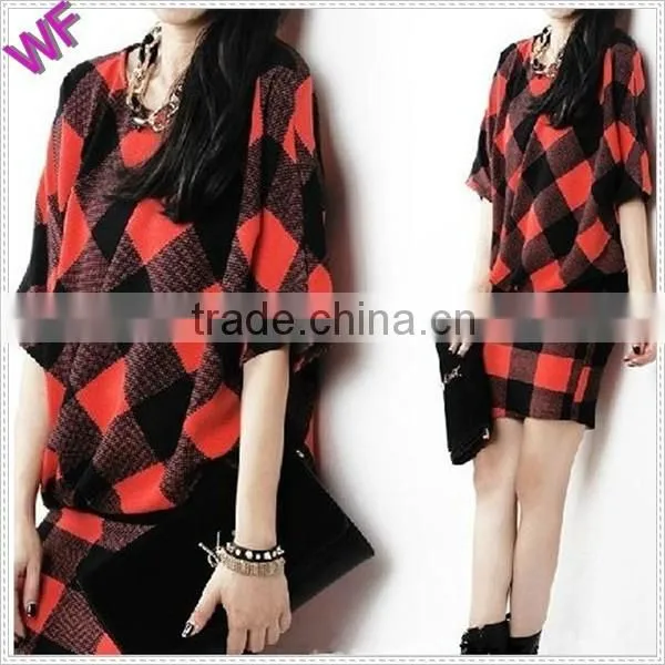 China Casual Hot Girls's Dress Batwing Sleeve Dress photo-3