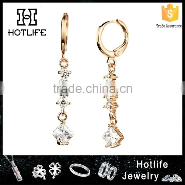 Cubic Zircon Ladies Jewelry Chain Design Earring