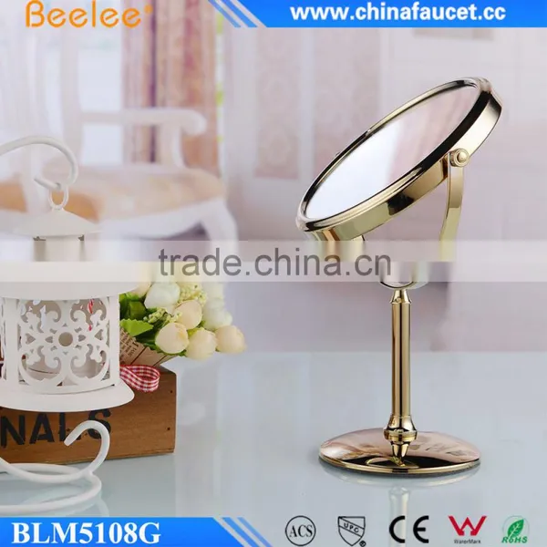 Professional Golden Brass Round Decorative Smart Magnifying Mirror photo-3