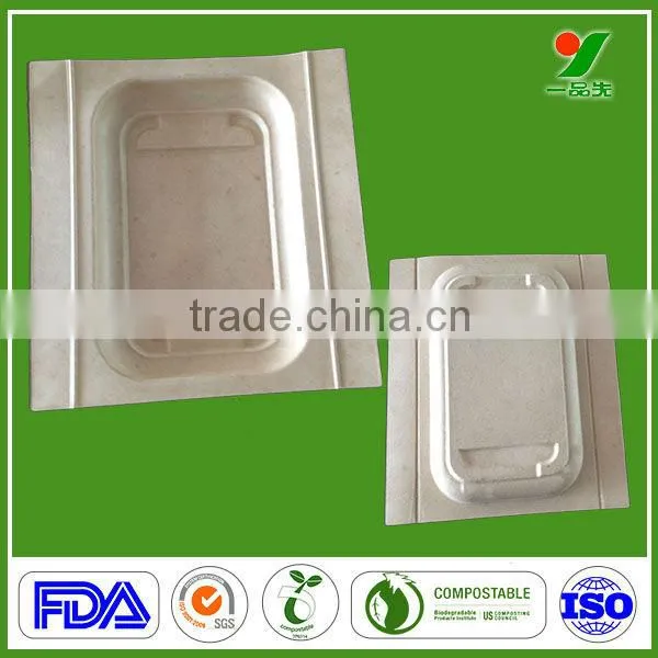 Recycled Material Unbleached Bagasse Pulp Tray Cosmetic Display Stand Paper Molded Pulp Packaging photo-3