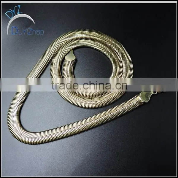 Latest Hip Hop Plated Gold Men's Flat Snake Chains Necklace photo-2