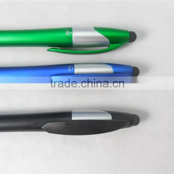 3 Color in 1 Plastic Ballpoint Pen With Stylus Touch Tip photo-4