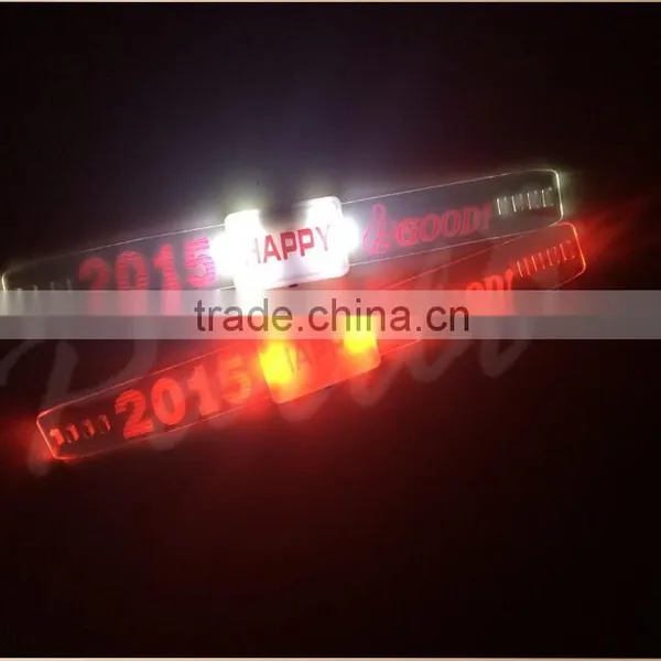Promotional Gift Happy Led Flashing Wristbands Assorted Colors photo-2
