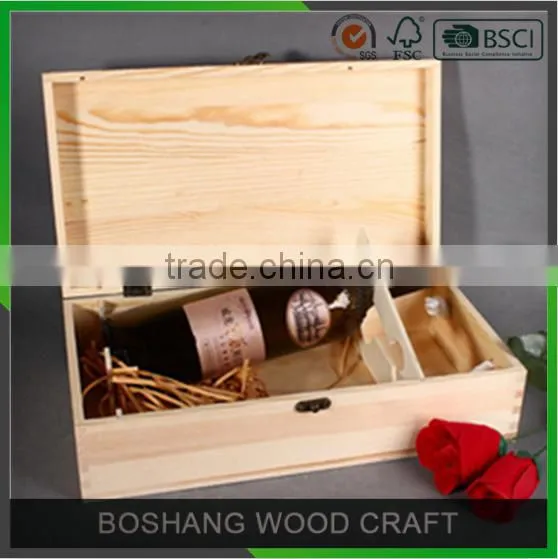 Red Wine Box Cheap Wooden Wine Boxes Pine Wood Wine Boxes photo-3