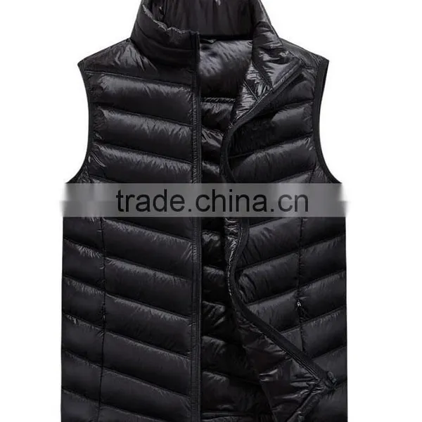 Black Custom Men Ultra Light Down Vest photo-3