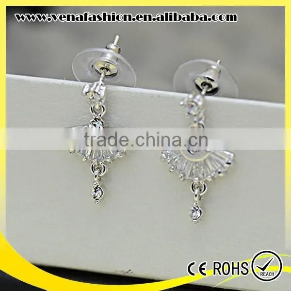 Yiwu Sector Shaped Small Litter Ballet Girl Earrings photo-2