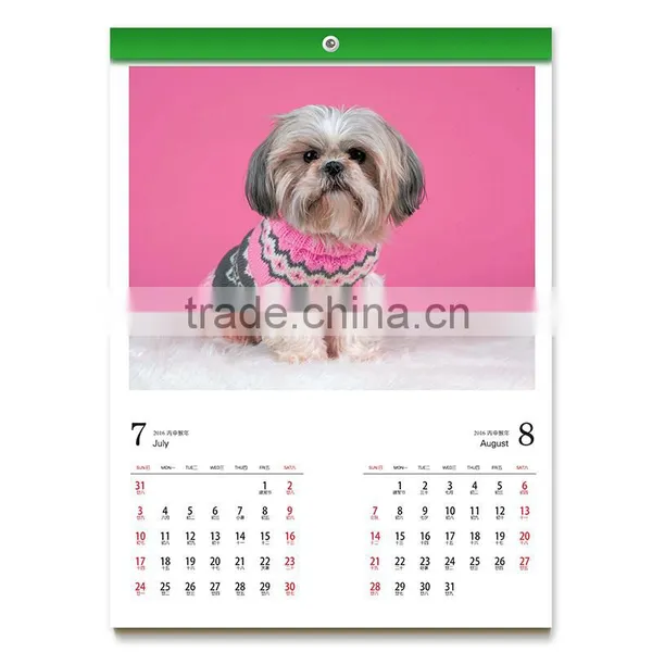 2016 Cute Pet Calendar Custom Full Color Printing Table Calendar, Table Calendar Wholesale photo-5