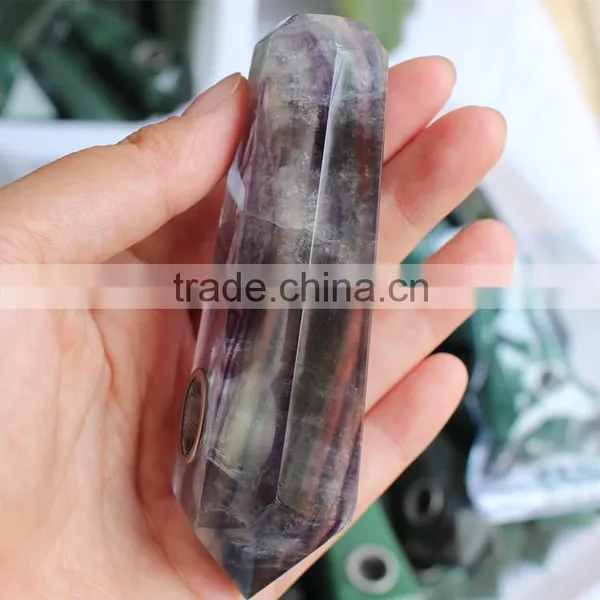 Polished Fluorite Crystal Hand Pipe Smoking Pipes photo-2