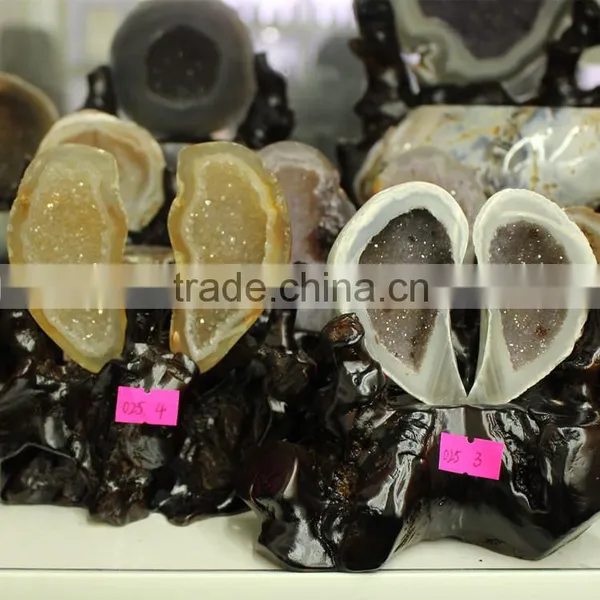 Hot Sale Nature Fantastic Twins Heart Agate Treasure Basin photo-2
